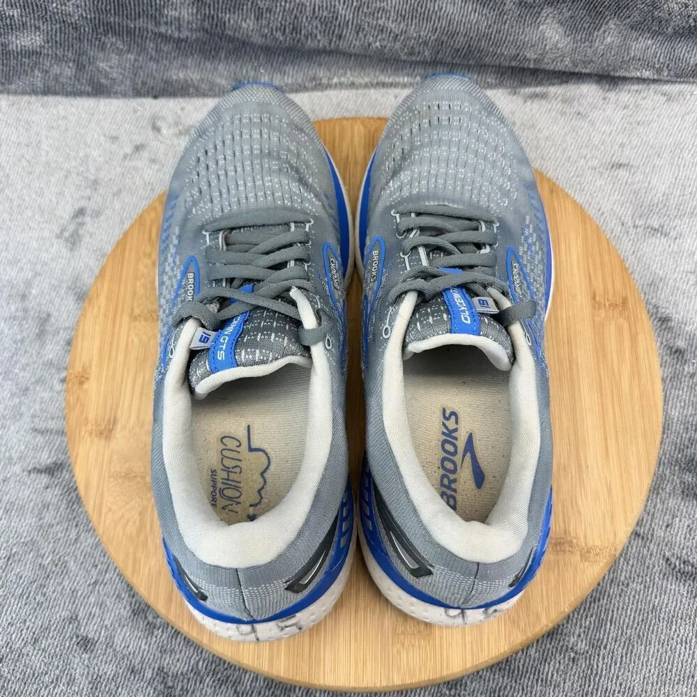 Brooks Glycerin GTS 19 Shoes Mens Size 9.5 Gray Running Sneakers 1103571D095